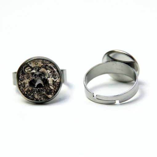 Edelstahl Ring schwebender Totenkopf - verschiedene Größen