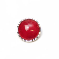 Druckknopf handbemalt in uni Farben Rubin rot für Druckknopfschmuck