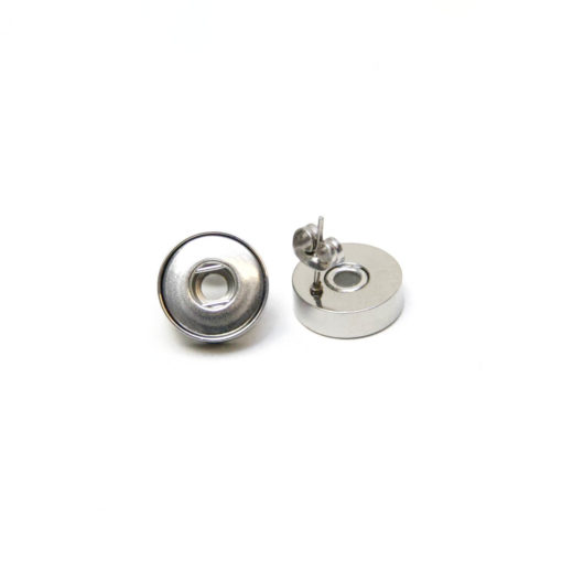 Druckknopf Edelstahl Ohrstecker für 10mm Mini Druckknopf