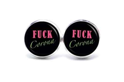 Druckknopf / Ohrstecker / Ohrhänger Fuck Corona