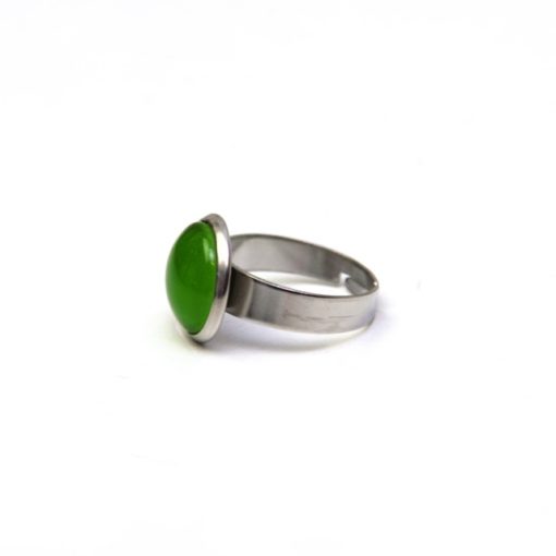 Edelstahl Ring handbemalt kräftig grün - verschiedene Größen