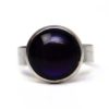 Edelstahl Ring handbemalt dunkel violett - verschiedene Größen