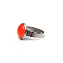 Edelstahl Ring handbemalt kräftig orange - verschiedene Größen