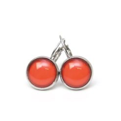 Druckknopf / Ohrstecker / Ohrhänger handbemalt orange