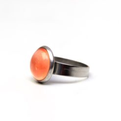 Edelstahl Ring handbemalt pfirsich farben schimmernd - verschiedene Größen