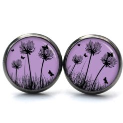 Ohrringe Pusteblume lila