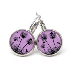 Ohrringe Pusteblume lila