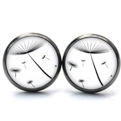 Ohrringe zarte Pusteblume weiß