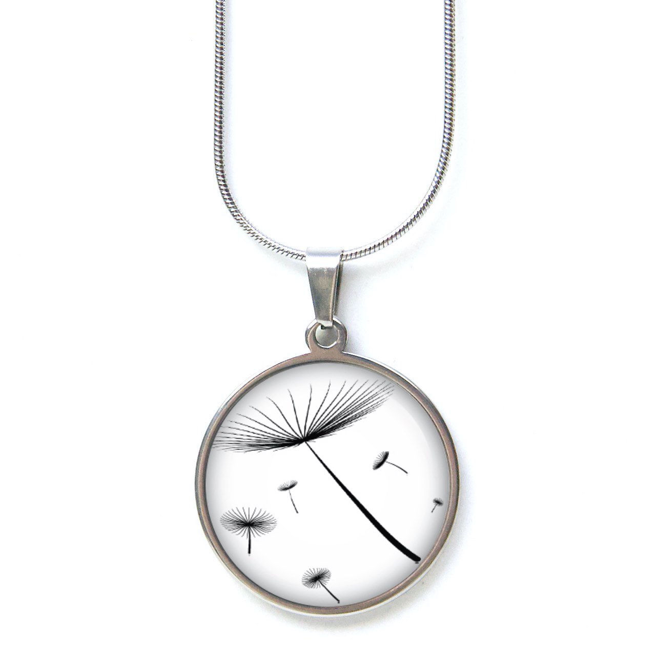 Ohrstecker, Ohrhänger, Clipse & Druckknopf – Motiv zarte Pusteblume weiß – Schmuck aus Edelstahl Ohrstecker, Ohrhänger, Clipse & Druckknopf – Motiv zarte Pusteblume weiß – Schmuck aus Edelstahl