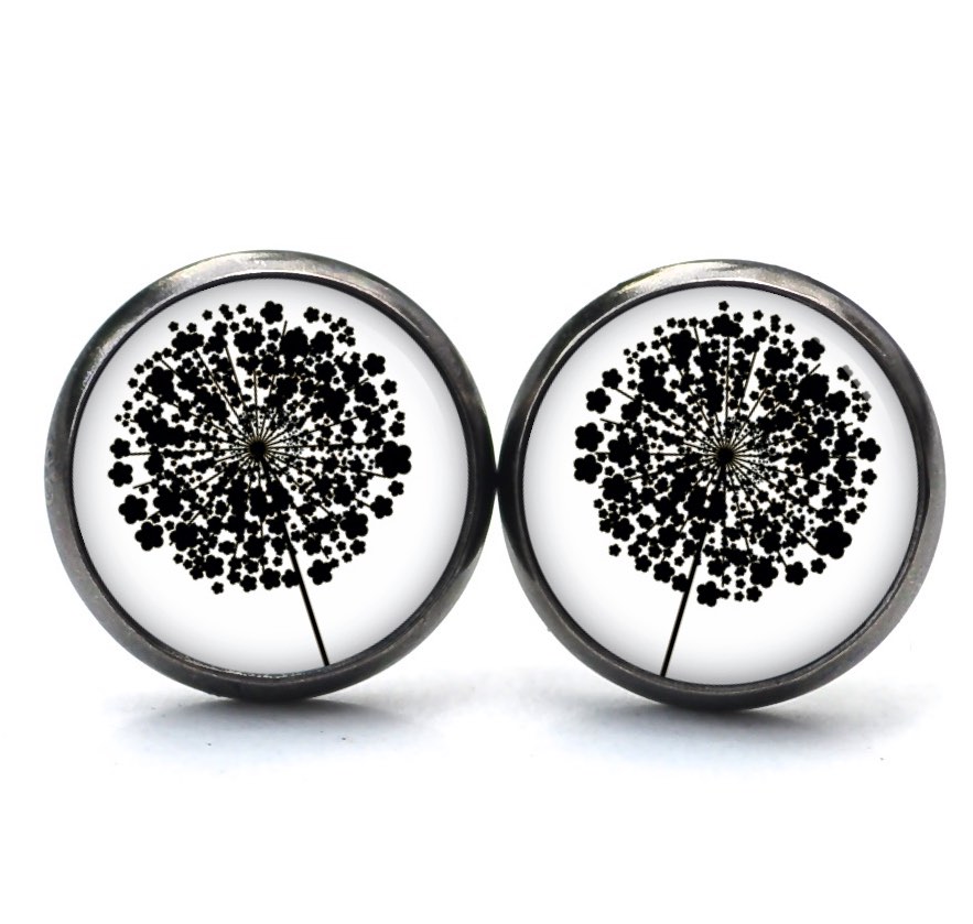Ohrstecker, Ohrhänger, Clipse & Druckknopf – Motiv große Pusteblume weiß – Schmuck aus Edelstahl Ohrstecker, Ohrhänger, Clipse & Druckknopf – Motiv große Pusteblume weiß – Schmuck aus Edelstahl