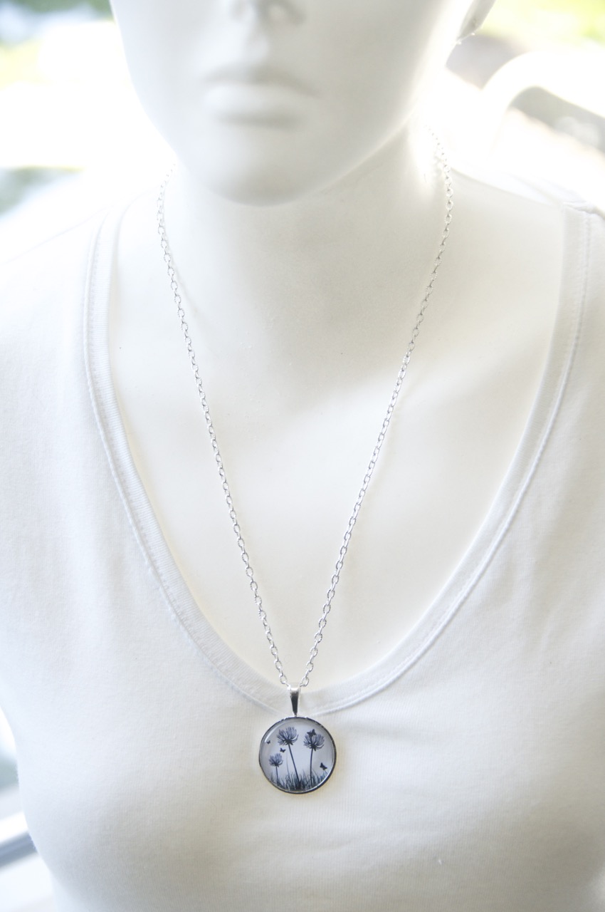 Ohrstecker, Ohrhänger, Clipse & Druckknopf – Motiv Pusteblume weiß schwarz – Schmuck aus Edelstahl Ohrstecker, Ohrhänger, Clipse & Druckknopf – Motiv Pusteblume weiß schwarz – Schmuck aus Edelstahl