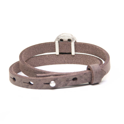 Druckknopf Lederarmband in schokobraun für 16mm Druckknöpfe