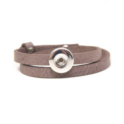 Druckknopf Lederarmband in schokobraun für 16mm Druckknöpfe