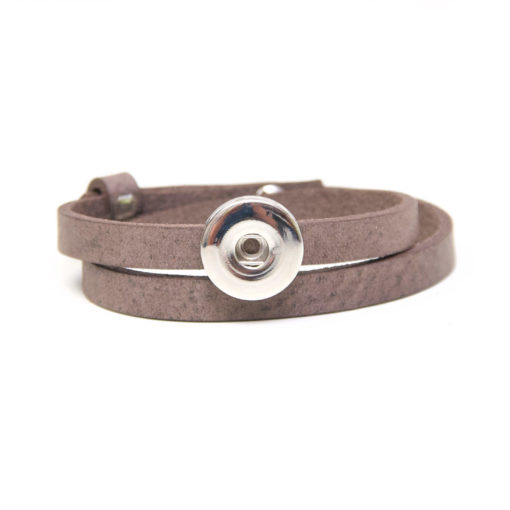 Druckknopf Lederarmband in schokobraun für 16mm Druckknöpfe