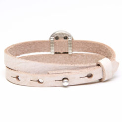 Druckknopf Lederarmband in beige