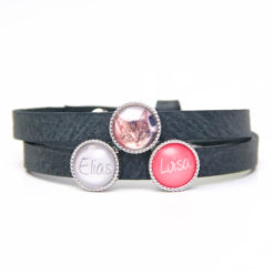 Personalisiertes Leder Armband mit Namen und Foto