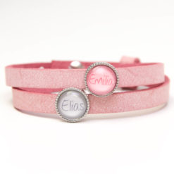 Lederarmband mit 2 Wunsch Namen - Farbwahl