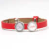 Rotes Lederarmband mit Wunschtext und Herz - Farbwahl