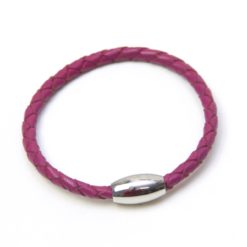 Magenta Lederarmband mit Magnetverschluss