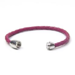 Magenta Lederarmband mit Magnetverschluss