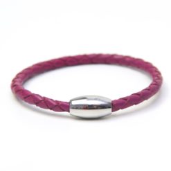 Magenta Lederarmband mit Magnetverschluss