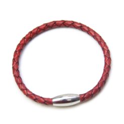 Rotes Lederarmband mit Magnetverschluss