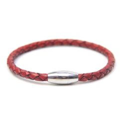 Rotes Lederarmband mit Magnetverschluss