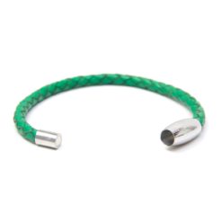 Grünes Lederarmband mit Magnetverschluss