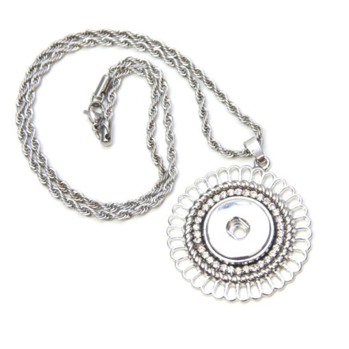 Großer runder Druckknopf Anhänger mit Strass für 16mm Druckknopf