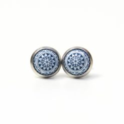 8mm Mosaik Ohrstecker / Ohrhänger in blau