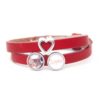 Rotes Lederarmband mit Wunsch Namen, Foto und Herz