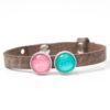 Lederarmband braun mit 1 Wunsch Namen - Farbwahl