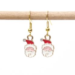 Kleine Weihnachtsmann Ohrhänger in Gold