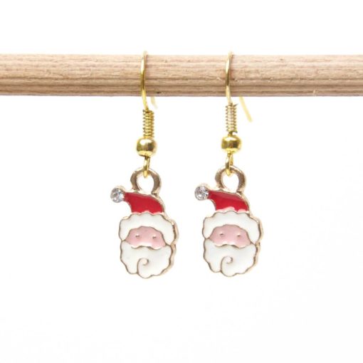 Kleine Weihnachtsmann Ohrhänger in Gold