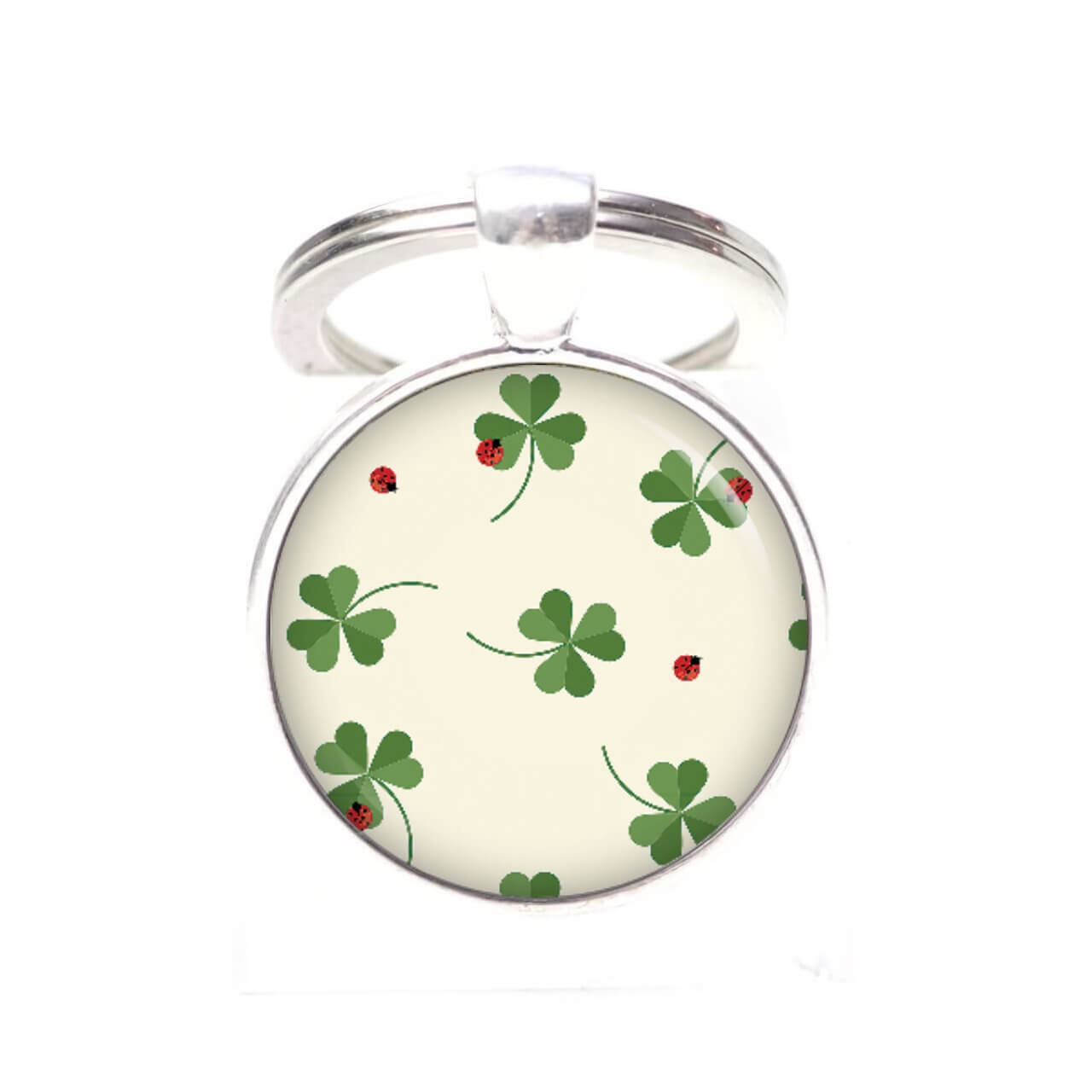 Schlüsselanhänger Marienkäfer mit Kleeblatt – Glücksbringer Schlüsselanhänger Marienkäfer mit Kleeblatt - Glücksbringer