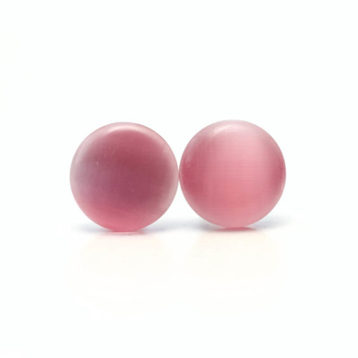 Edelstahl Cateye Ohrstecker in pink