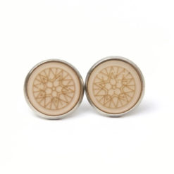 Goldbraune Mandala Polaris Ohrstecker / Ohrhänger / Ohrclips