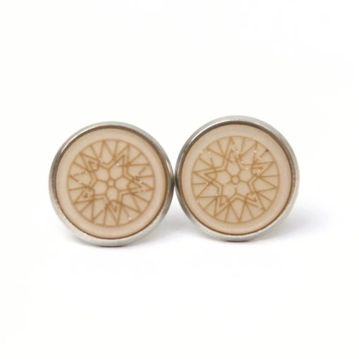 Goldbraune Mandala Polaris Ohrstecker / Ohrhänger / Ohrclips