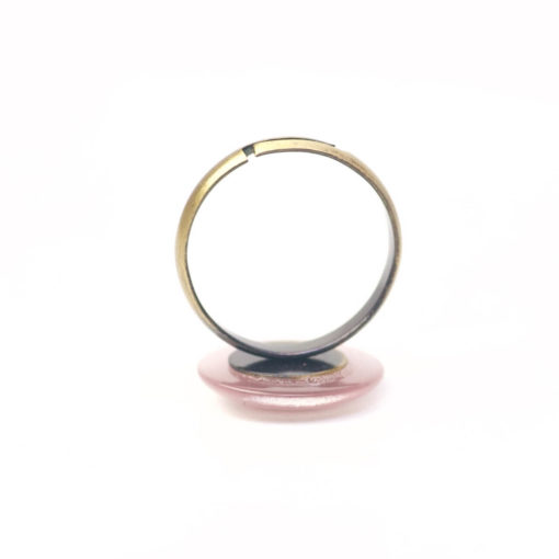 Zart lila Cateye Ring in Bronze