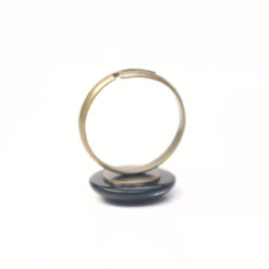 Blau schwarzer Cateye Ring in Bronze