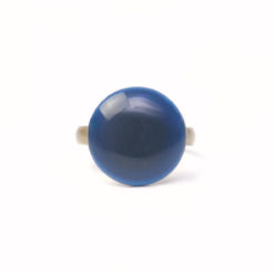 Bronzener Cateye Ring in dunkelblau