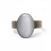 Bronzener Cateye Ring Oval in grau