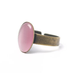 Bronzener Cateye Ring Oval in rosa