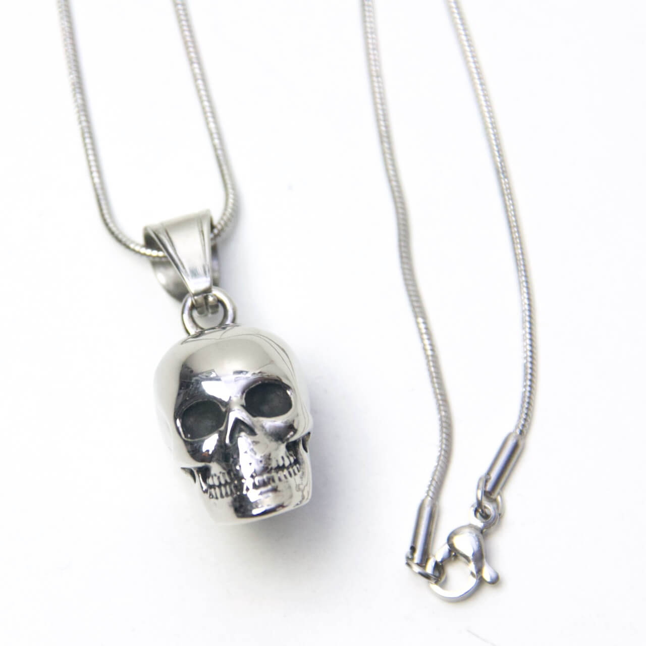 Totenkopf Anhänger Halskette Gothic Biker Silber Halskette Edelstahl Kette  Halloween