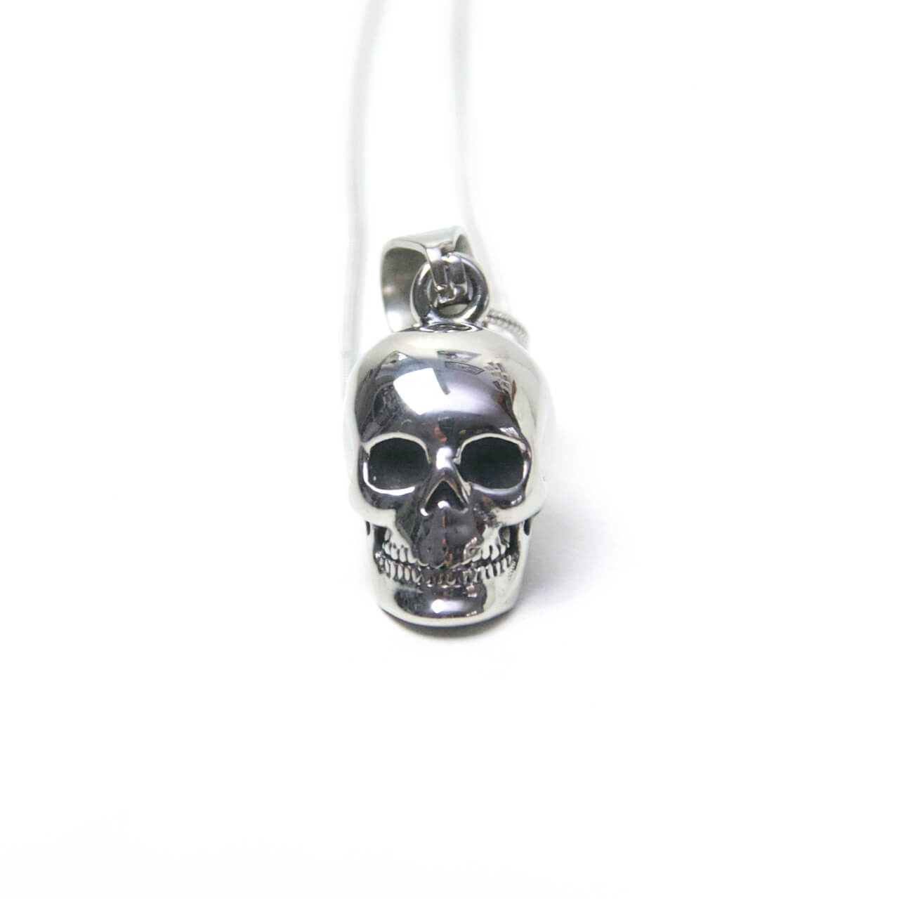 Totenkopf Kette in 3D aus Edelstahl - Halloween Steampunk