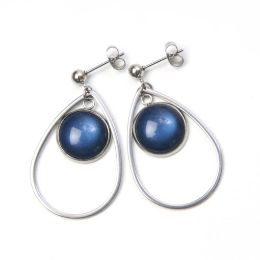 Elegante Edelstahl Ohrringe mit schimmernden Polaris Perlen - Farbwahl