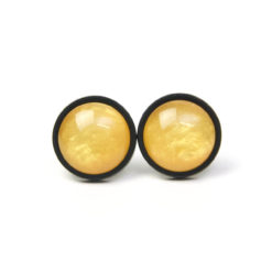 Elegante schwarze Edelstahl Ohrringe mit schimmernden Polaris Perlen - Farbwahl