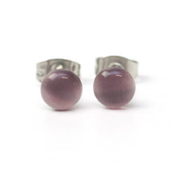 Mini 5mm große Cateye Ohrstecker in violett - Edelstahl