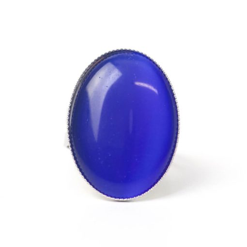 Großer Cateye Ring Oval in dunkelblau