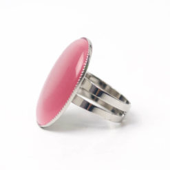 Großer Cateye Ring Oval in rosa pink